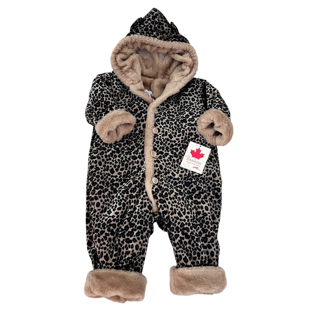 NWT Leopard Print Cat Bunting Jumpsuit 18 M